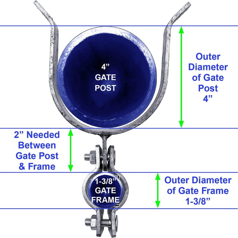Jake Sales - 1-3/8 In x 4 In Chain Link Fence Gate Fork Latch - Fence Gate Latch - Galvanized Fence Gate Latch with Hole for Padlock - Image 2